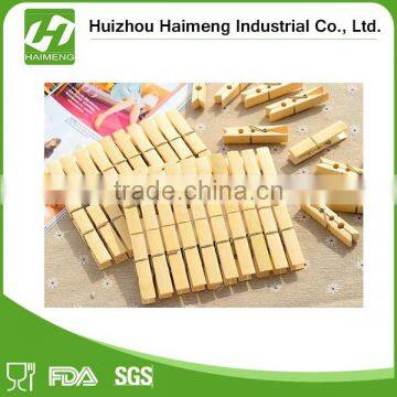 Hot selling 20pcs bamboo clohes pegs