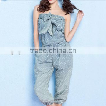 Fashion modern design sexy girls jumpsuit women strapless jumpsuit casual pants