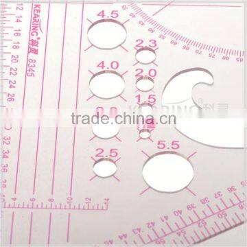 Kearing Flexible Plastic Garment Triangular With Sandwich Line Transparent Scale Ruler With Scales 1/3 &1/4&1/5 #8345 photo-3