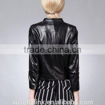 European Style Latest Design Women Sexy Leather Jacket Competitive Price photo-6