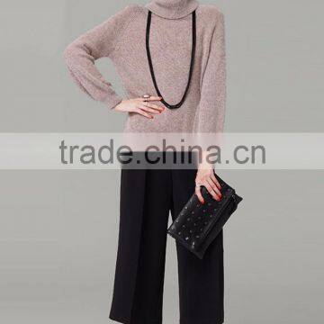 2016 Winter Plain Pure Color Woolen Turtleneck Pullover Sweater for Lady photo-4