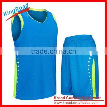 Sublimation printing polyester basketball uniform 2016