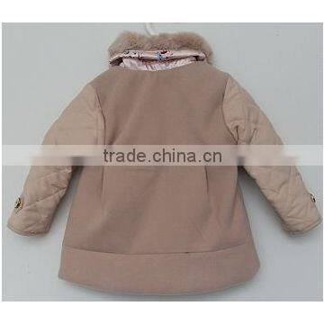 2016 Girls Shearling Collar Brown Winter Jackets photo-2