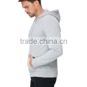 Men's Cheap Plain Grey 100 Polyester Hooded Sweatshirt photo-2