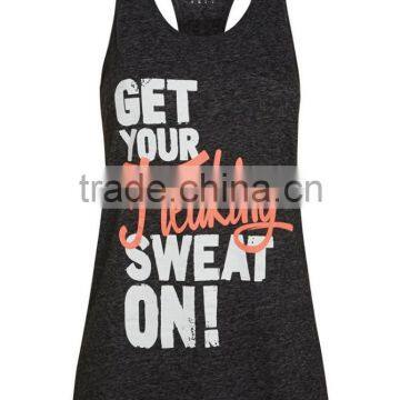 Wholesale Printed Active Slogan Racerback Vest Hot Girls Sexy Tank Tops/singlets photo-4