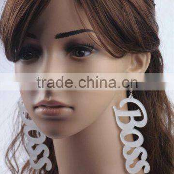 2015 Large Size Letter Punk Earring Jewelry Hip Hop Custom Acrylic Initial Letter Earring New Design Acrylic Alphabet Earrings photo-4