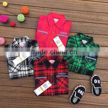 2017 Spring kids plaid blouse wear fashion baby garments wholesale