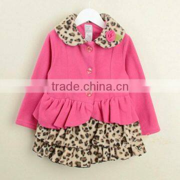 R&H windproof layered cotton high quality leopard kid coat