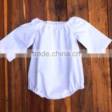 Eupropean Design Baby Rompers Infant Plain White Jumpsuit Wholesale Children's Boutique Clothing