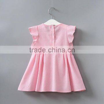 Girls Princess Dress Wholesale Baby Lovely Pink Seersucker Clothing Wear Girl Ruffle Party Dresses photo-2