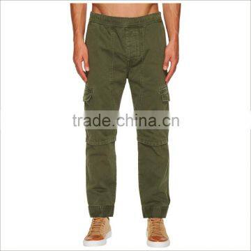 Custom Slim Straight Invisible Pockets Mens Cargo Pants In Green