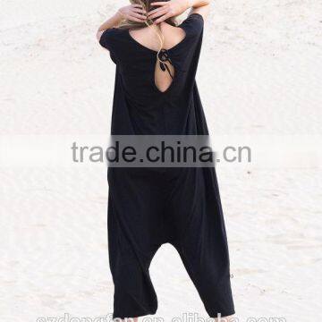 Women Black Oversized Jumpsuit Girl's Loose Overalls Sexy Romper