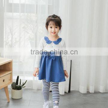 S60631B 2017 Baby Long Sleeve Rabbit Print Clothing Wholesale Children Girls Cartoon Dress photo-5