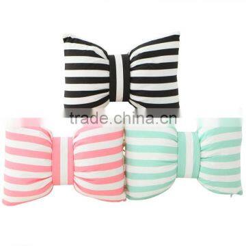 S17024A Lovely Stripe Bow Children Kids Car Pillow Cushion