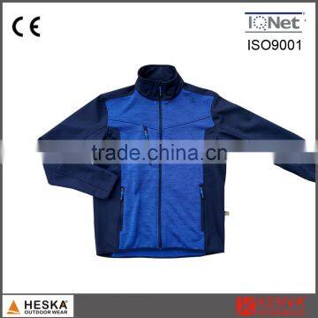 New Desigh Peacock Blue Bodkin Jacket Polyester Softshell Knitting Coat