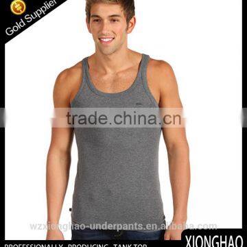 Hot selling fashion grey tight golds gym singlet with customer's logo