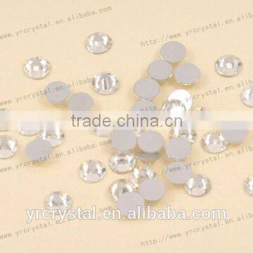 Round shape clear color no-hotfix silver foiling crystal flat back rhinestones