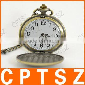 Classical Bronze Polish Men Quartz Pocket Watch With Pendant Chain photo-6