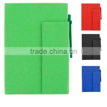 Colorful recycle notebook with pen with paper pocket