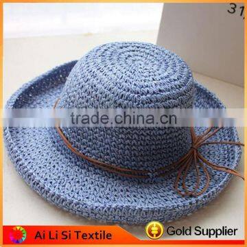 Spring/summer Unisex Craft Paper Shade Fishing Straw Hat photo-3