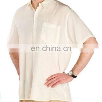 Men's 100% silk crepe casual shirt