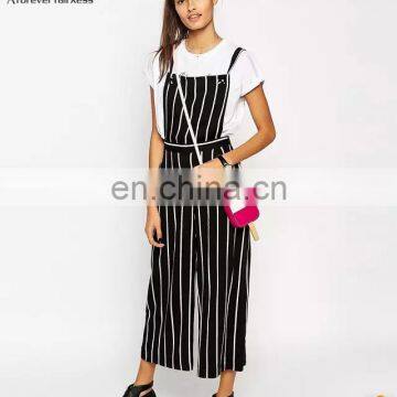 New Model Wide leg Black Stripe Bodycon Harem Jumpsuit