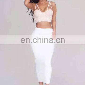 2017 new joker white midi bandage dress OL pencil skirt on sale