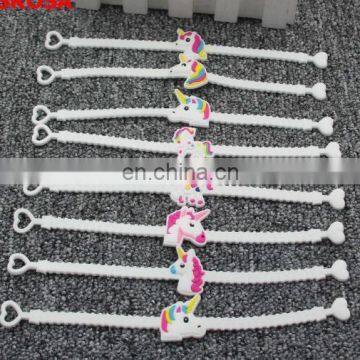 Rainbow unicorn Wristband plastic unicorn bracelets