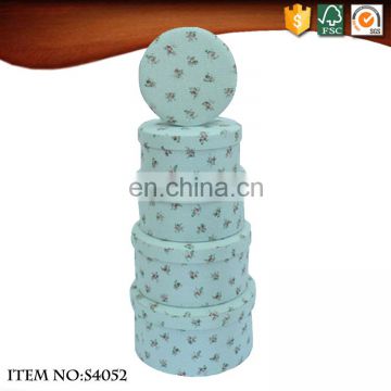 Set of 5 Round Fabric Packing Box