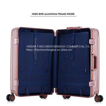 Wholesale High-End Aluminum Travel Trolley Waterproof Suitcase Rolling Luggage With TSA Lock