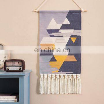 Indoor Home Decor Custom Made Cotton Woven Geometric Printing Pattern Wall Hanging Tapestry photo-5