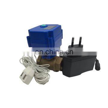 DN15 DN20 DN25 DC5V AC220v Brass SS304 CWX-15N water leak detector sensor with shut off valve