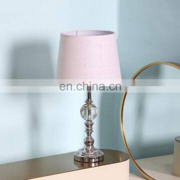 High quality custom logo crystal base lamp cheap modern bedside lamp for hotel home