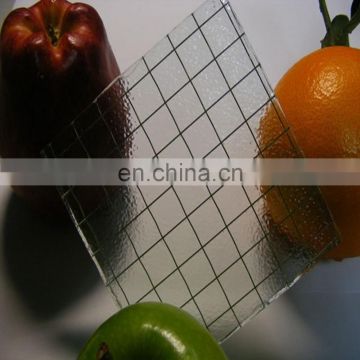 Qingdao Rocky high quality best price 6mm 6.8mm fire proof safety glass for door and window wire mesh glass