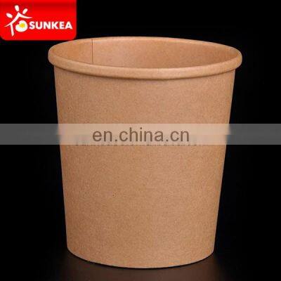 Disposable 800ml 32oz kraft paper soup cup with paper lid