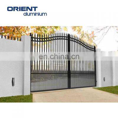 Customized Aluminum welded swing driveway main gate design