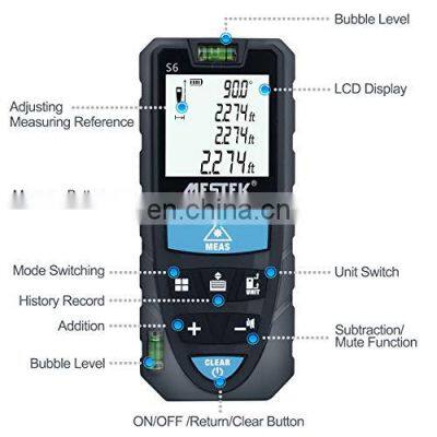 Mestek S6-50m Laser Meter Distance With Angle Function Digital Laser Distance Meter Rangefinder Hand-held Distance 50m Meter photo-2