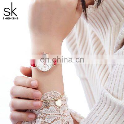 SHENGKE New Stylish Girls Red Sport Watch Fashion Luxury Brand Gold Quartz Watches Ladies Classic Reloj Para Mujer photo-3