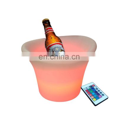 Cheap Portable Custom Logo LED Light Ice Bucket LED Bar Light Up Club Bar Cooler Ware Ice Bucket