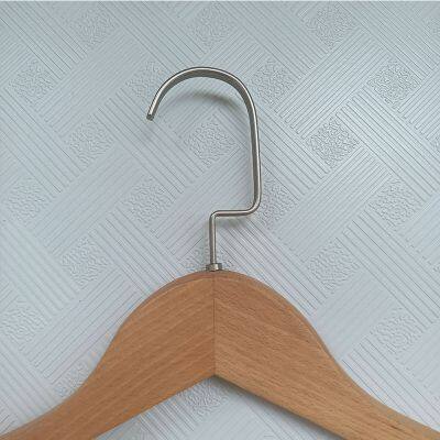 Eco-friendly Custom Beech Hanger With Shelft Hose Grooves Hotel Smooth Durable Wooden Cloth Hangers photo-3