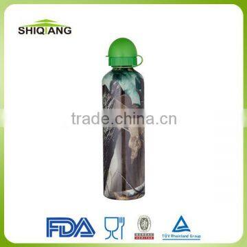 750ml aluminium outdoor sports water bottles with black round cover