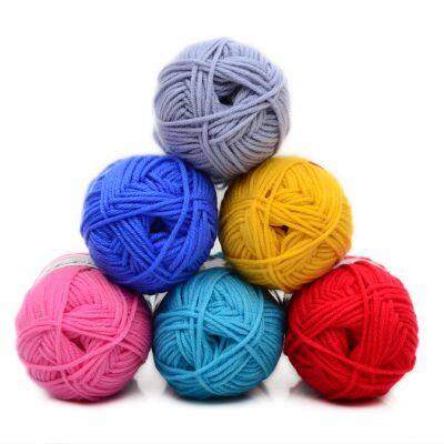 Hand Woven Crochet Yarn Milk Cotton Wool Yarn 5 Ply Knitting Yarn Thread DIY Crochet Shirt Hat