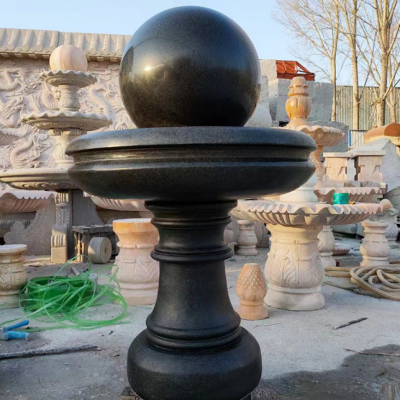 Ou Yi Stone Sculpture Fountain Manufacturer Sunset Red Wind Water Ball Villa Landscape Decoration Marble Fountain Processing Customization photo-5