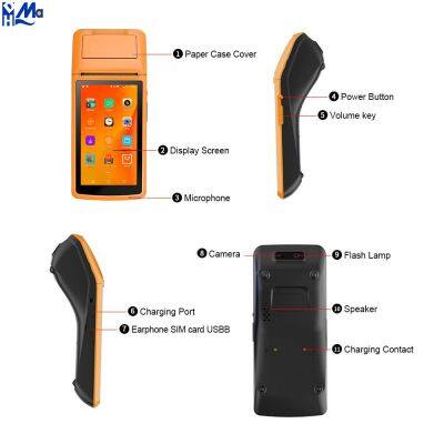 Factory Price 5 Inch LCD Screen Mobile Wireless Android Handheld POS Terminal POS Printer photo-3