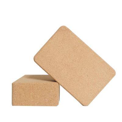 Custom Logo Eco-Friendly Yoga Blocks Natural Fitness Cork Brick for Pilates and Gym Exercise