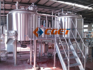 5000L Large Scale Beer Brewing Equipment Vertical Type Polished Surface