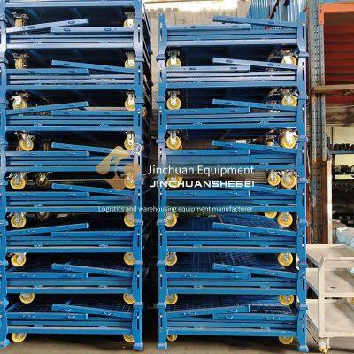 Jinchuan нестандартный стальной складывающийся коробчатый тележка, складывание одним нажатием, экономия пространства, прозрачный и видимый, эффективное управление