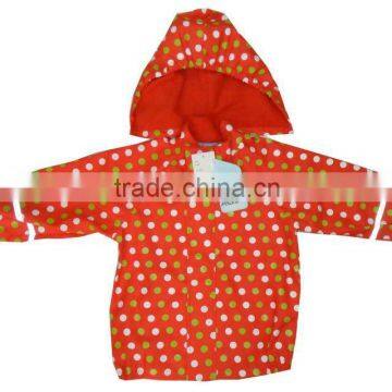 all over printing kid's pu raincoat