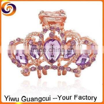 Rhinestone crown hair claw for girl