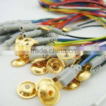 BCI researcher used multicolor coated gold eeg electrodes